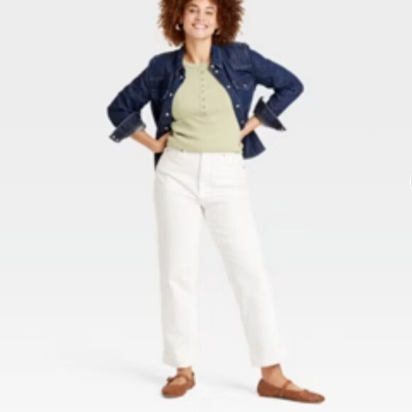 UNIVERSAL THREAD High Rise White Cropped Denim Jeans Sz 12 - Picture 13 of 13